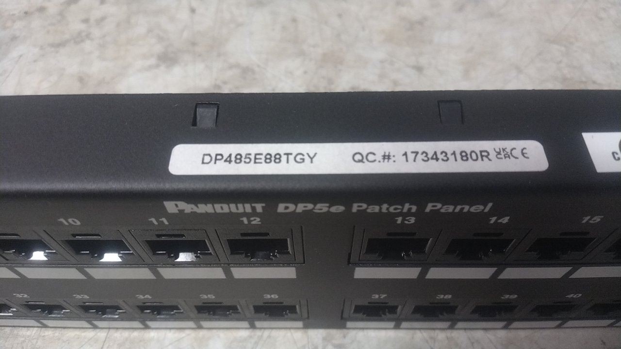Panduit DP485E88TGY 19 In Overall Width 3-1/2 In Overall H 48 Port Patch Panel