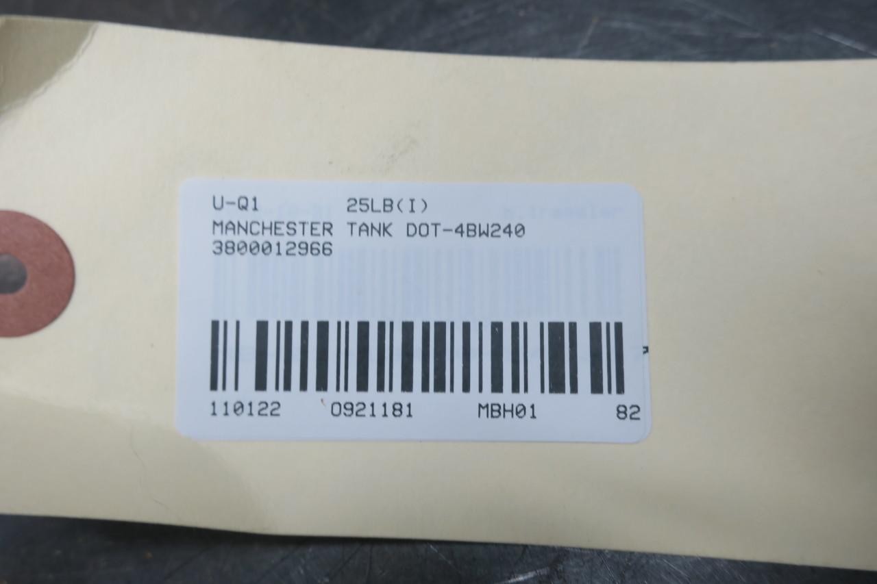 Manchester Tank DOT-4BW240 3800012966 Propane Gas Cylinder