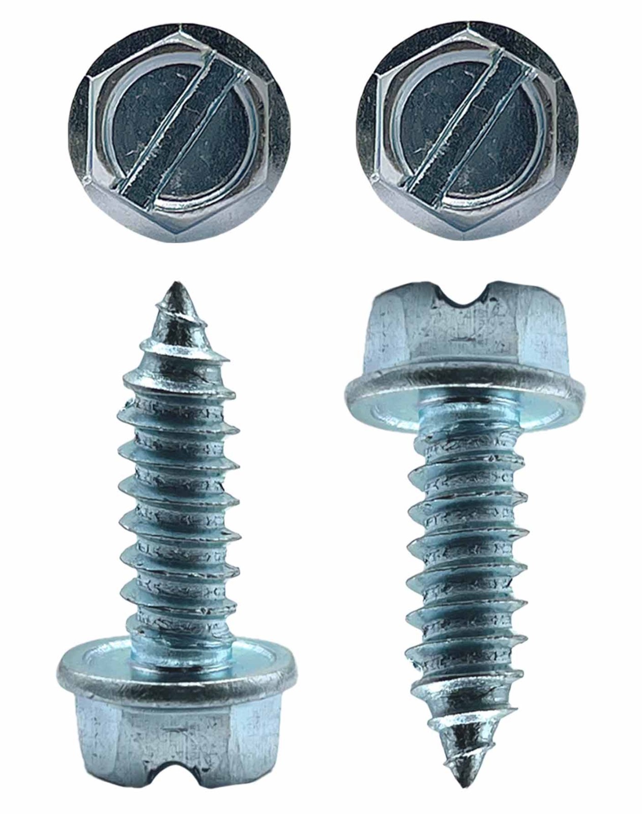 License Plate Screws (Pack of 4) – Slotted Hex Head – American