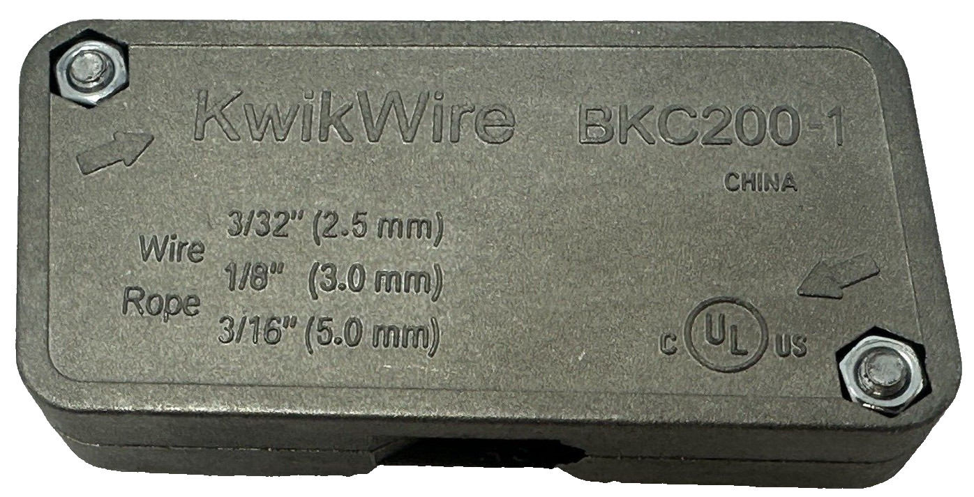 NEW Eaton B-Line BKC200 KwikWire 3/32″, 1/8 “, & 3/16” Wire Rope Clamps
