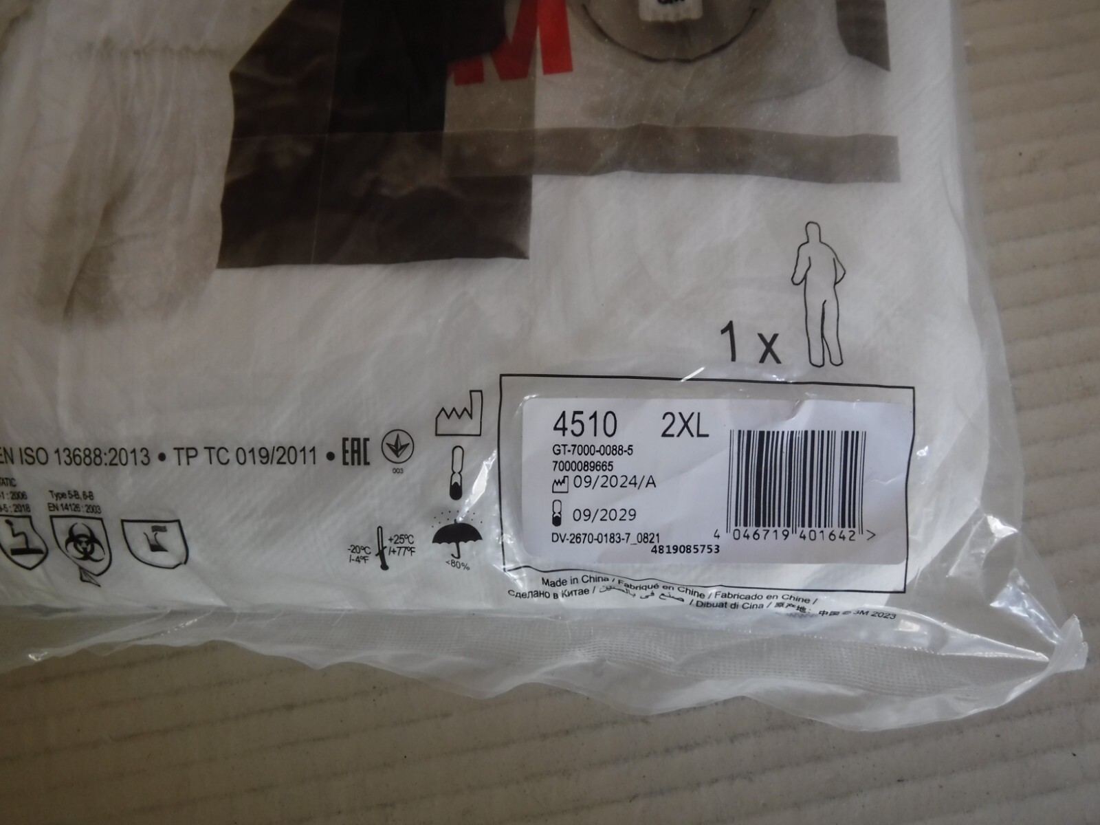 3M 4510-2XL Disposable Coveralls, Hooded, 2Xl, Non-Porous Film Laminate,