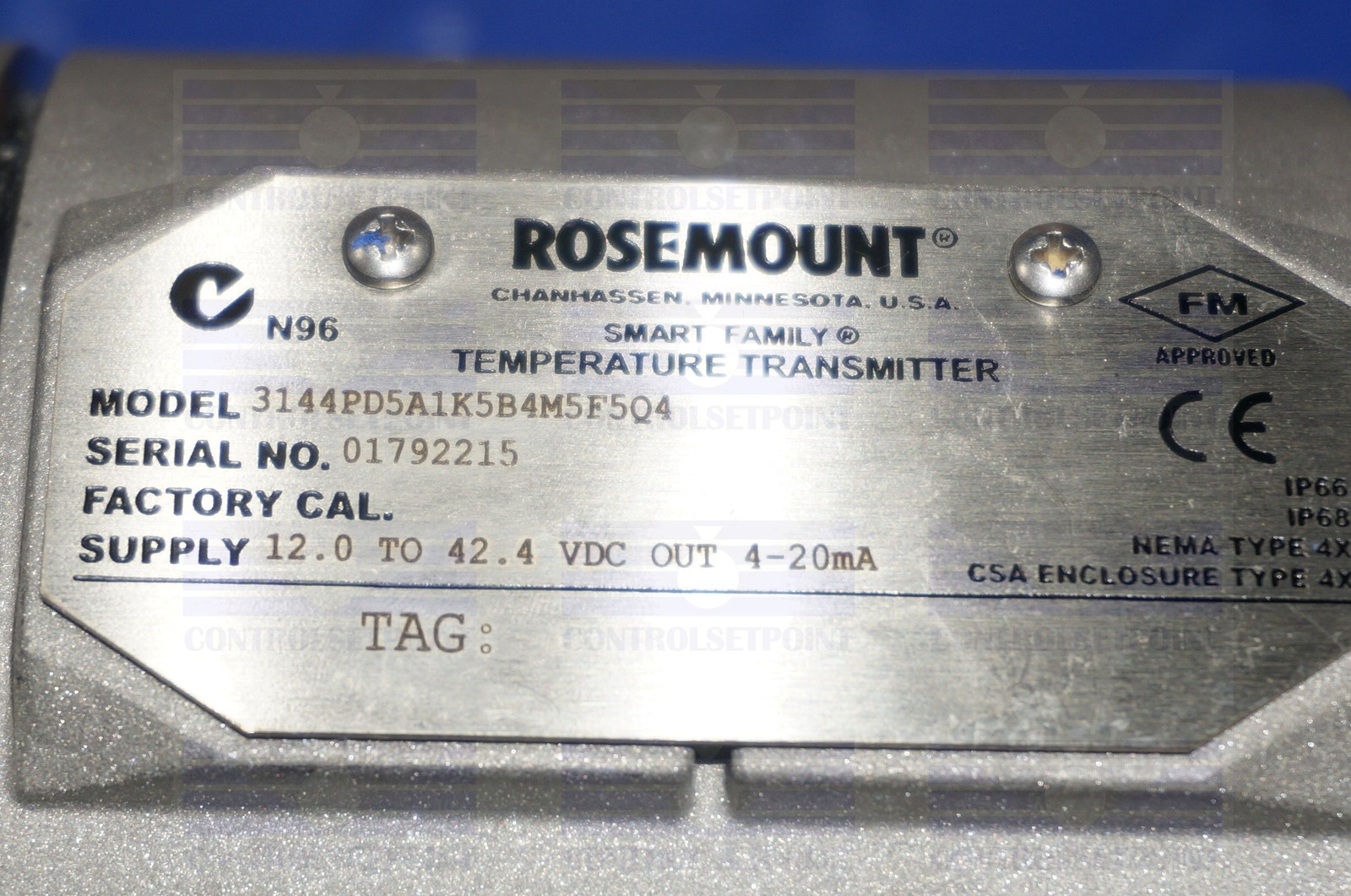 EMERSON ROSEMOUNT 3144PD5A1K5B4M5F5Q4 TEMP TRANS 3144 PD5 ID92215
