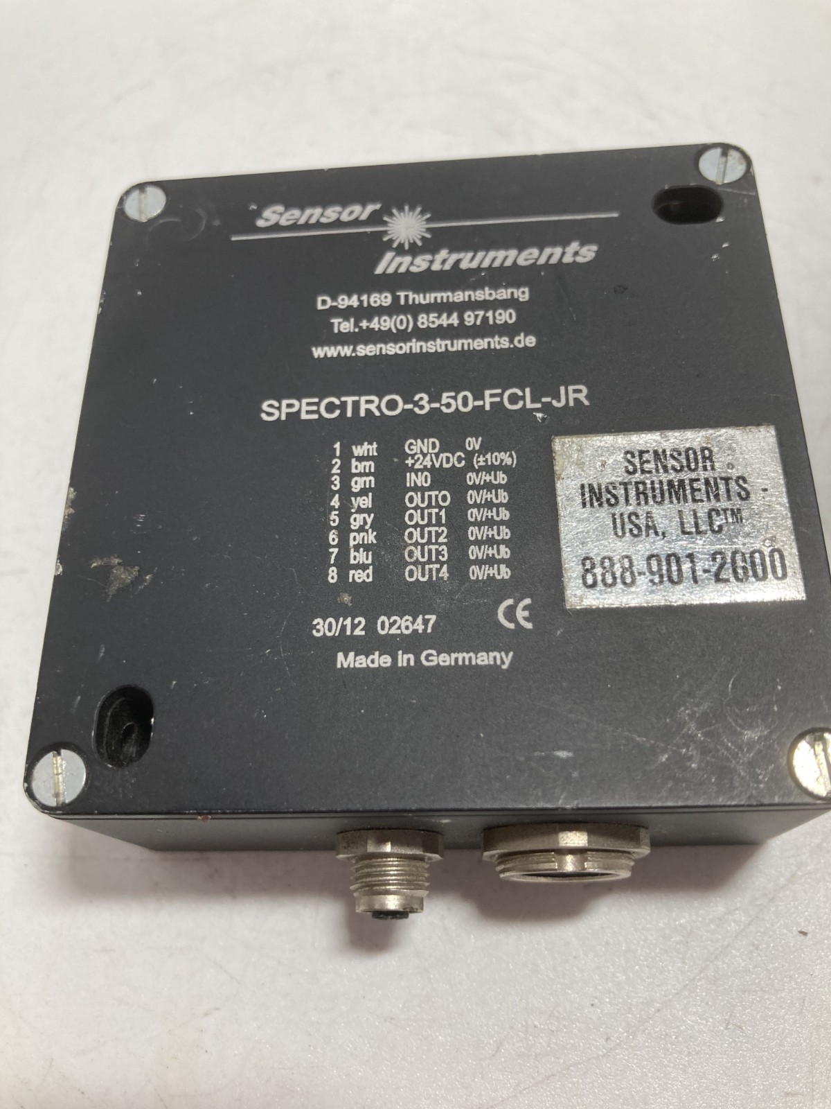 SENSOR INSTRUMENTS SPECTRO-3-50-FCL-JR COLOR SENSOR 24VDC