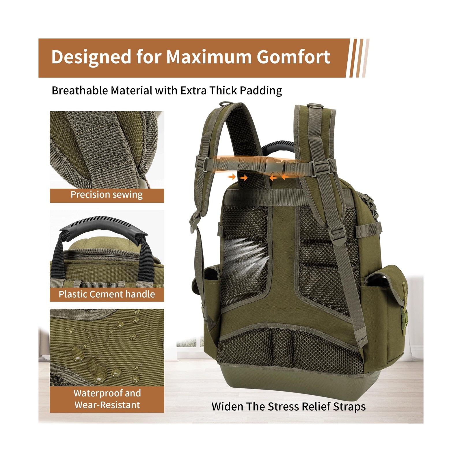 BLISSWILL Tool Bag Backpack for men,Heavy Duty Tool Backpack Bag with Waterpr…