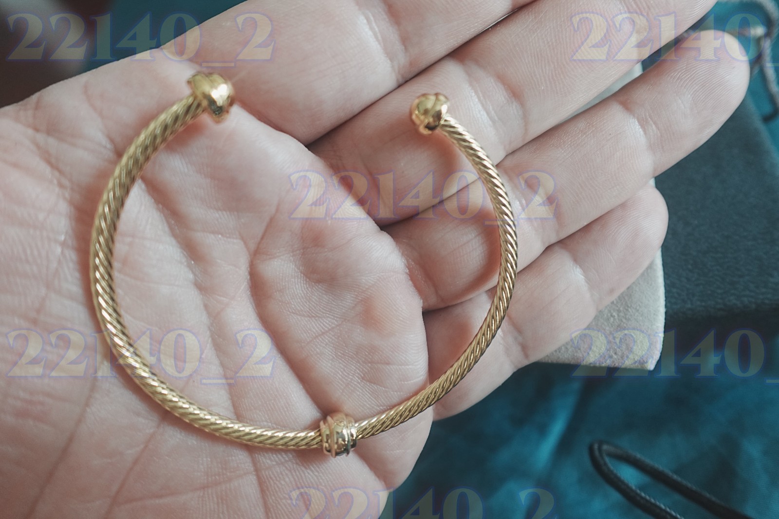 NewDavidYurman18K.GOLD Single Station Emerald Bracelet 7.5inch
