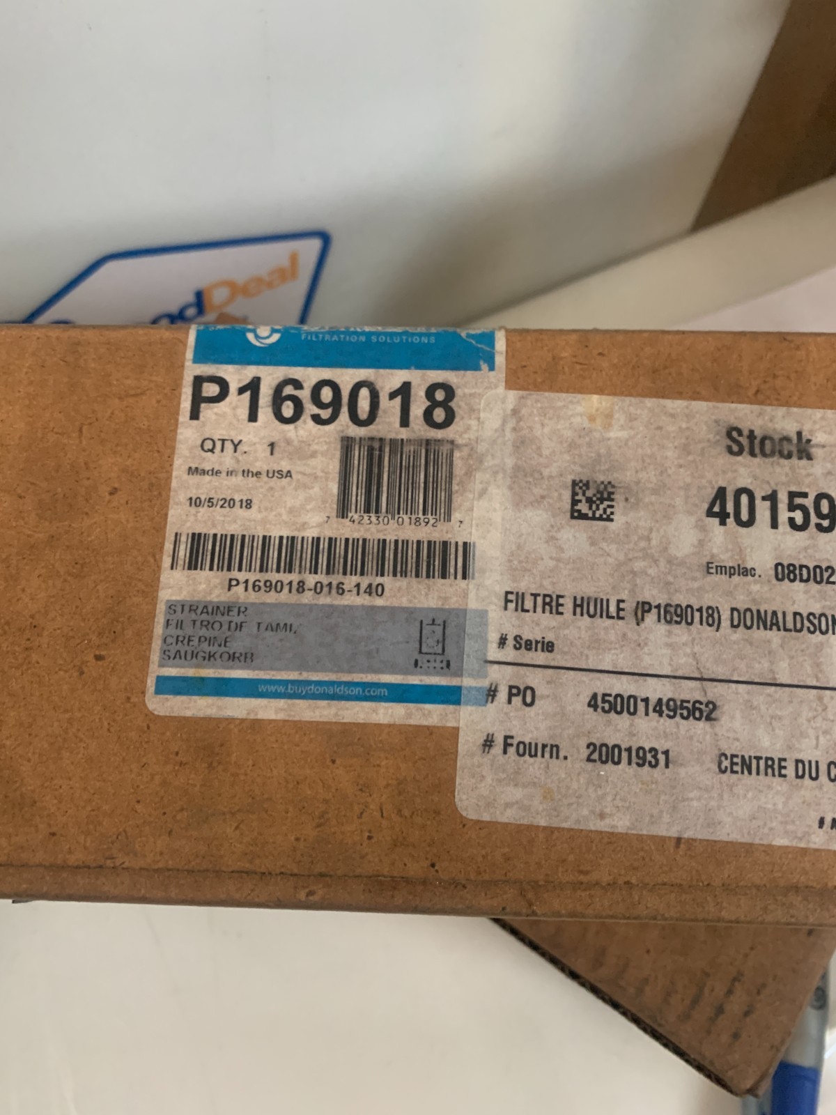 DONALDSON HYDRAULIC FILTER STRAINER P169018