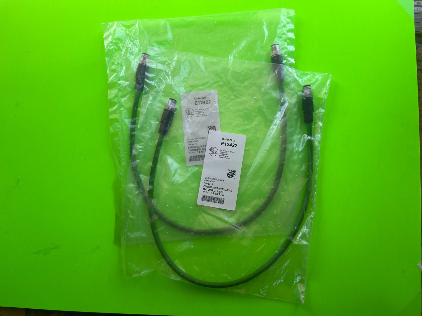 12x PCS – IFM EFFECTOR TURCK ETHERNET CABLES – ALL NEW IN OEM PACKAGING