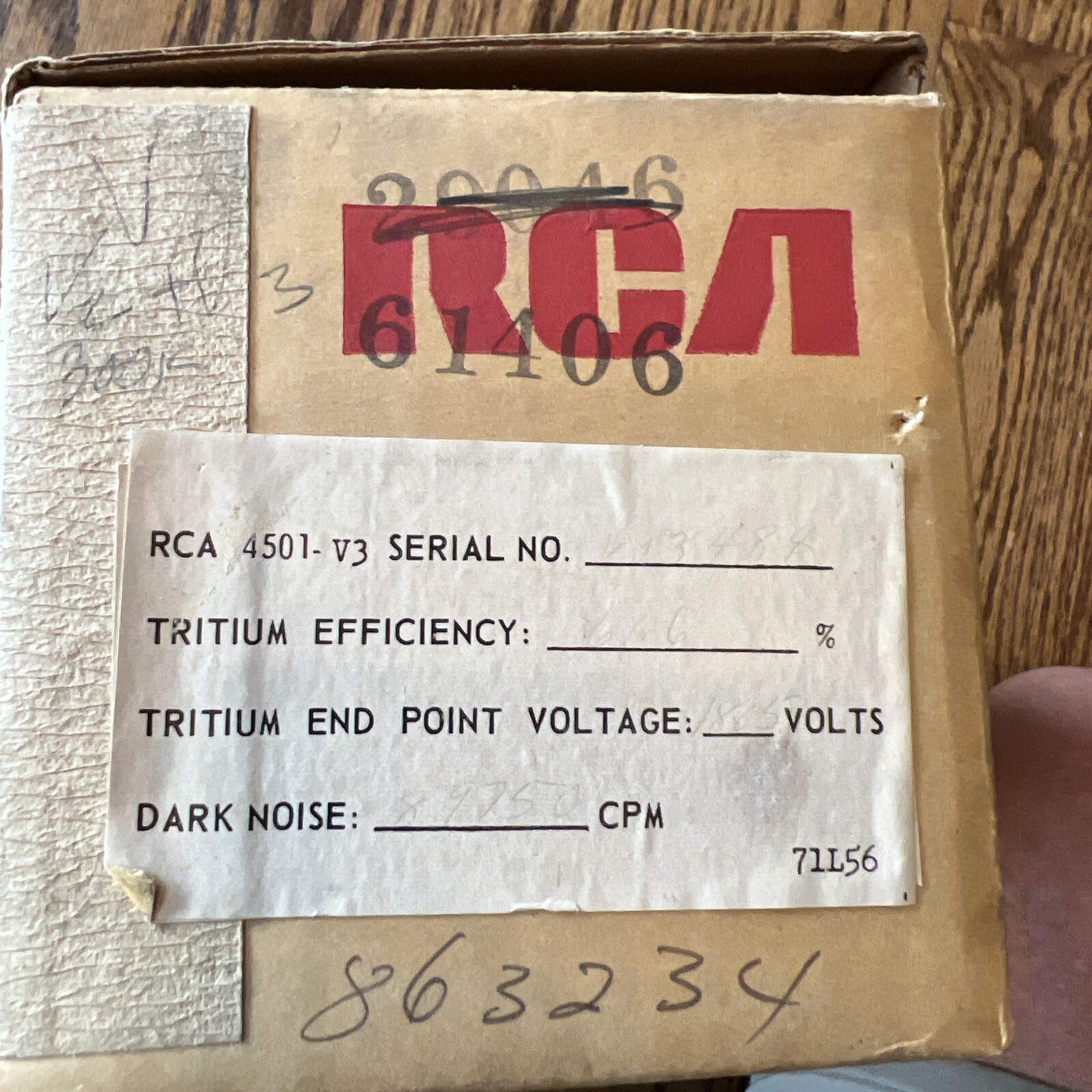 New – Vintage RCA Photomultiplier Tube P/N 4501/V3