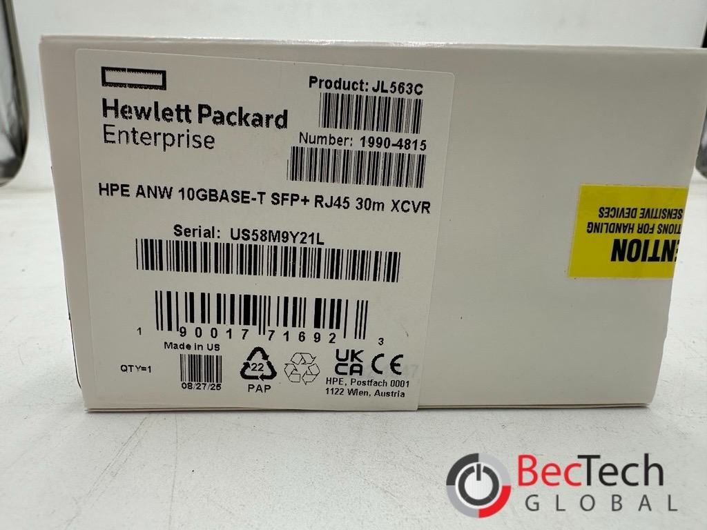 1PC NEW HPE Aruba JL563C HPE ANW 10GBASE-T SFP+ RJ45 30m XCVR Transceiver Module