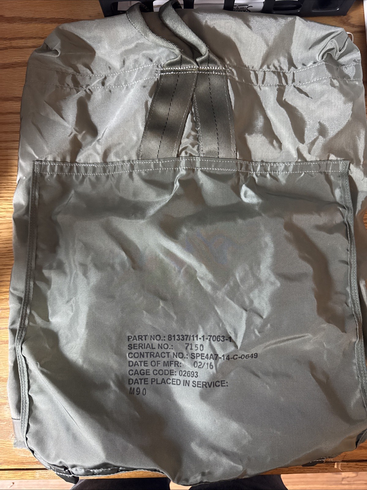 US Army Deployment Bag T-11 Main Parachute New Military Surplus P/N 11-7603-1
