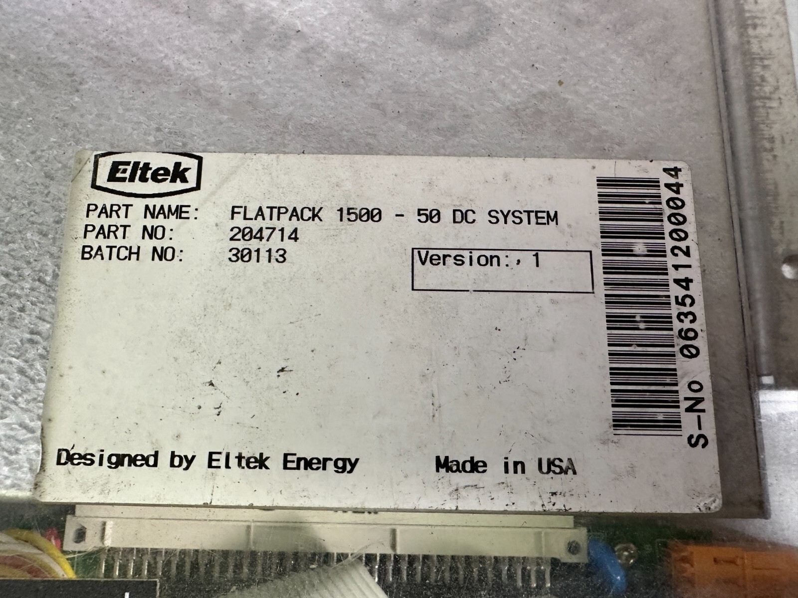 Eltek Flatpack 1500-50 DC system
