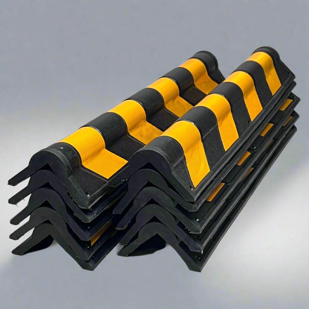 Rubber Corner Guard (10 Pcs) Sz 31″ L x 6.5″ W, Black & Yellow