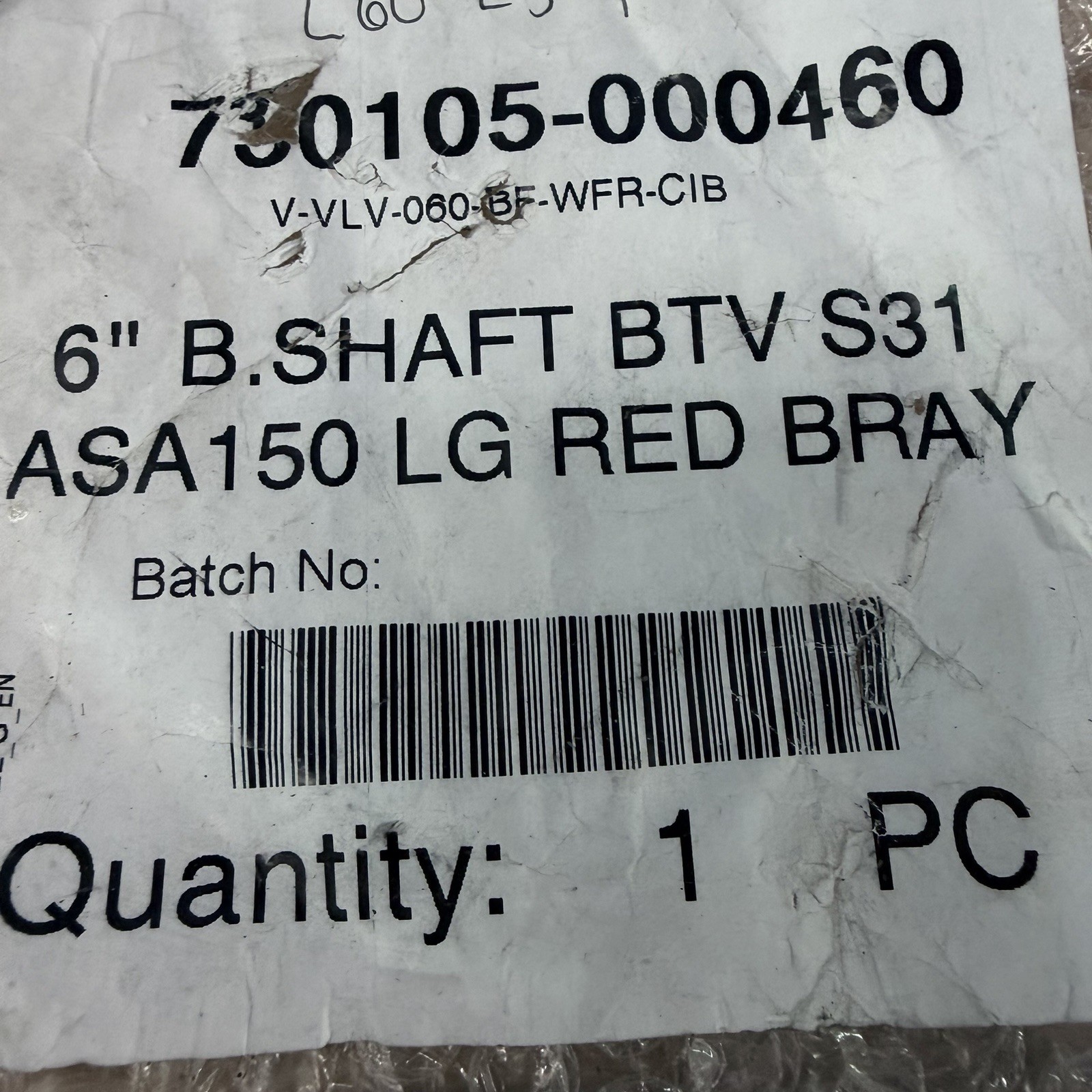 BRAY 730105-000460 6″ Butterfly Valve Lug