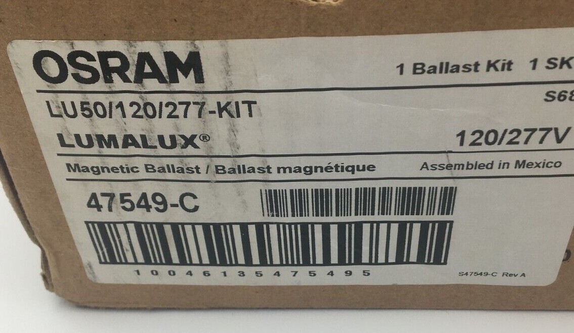 Osram Lumalux Magnetic Ballast Kit 120/277V LU50/120/277-Kit 47549-C Free Ship