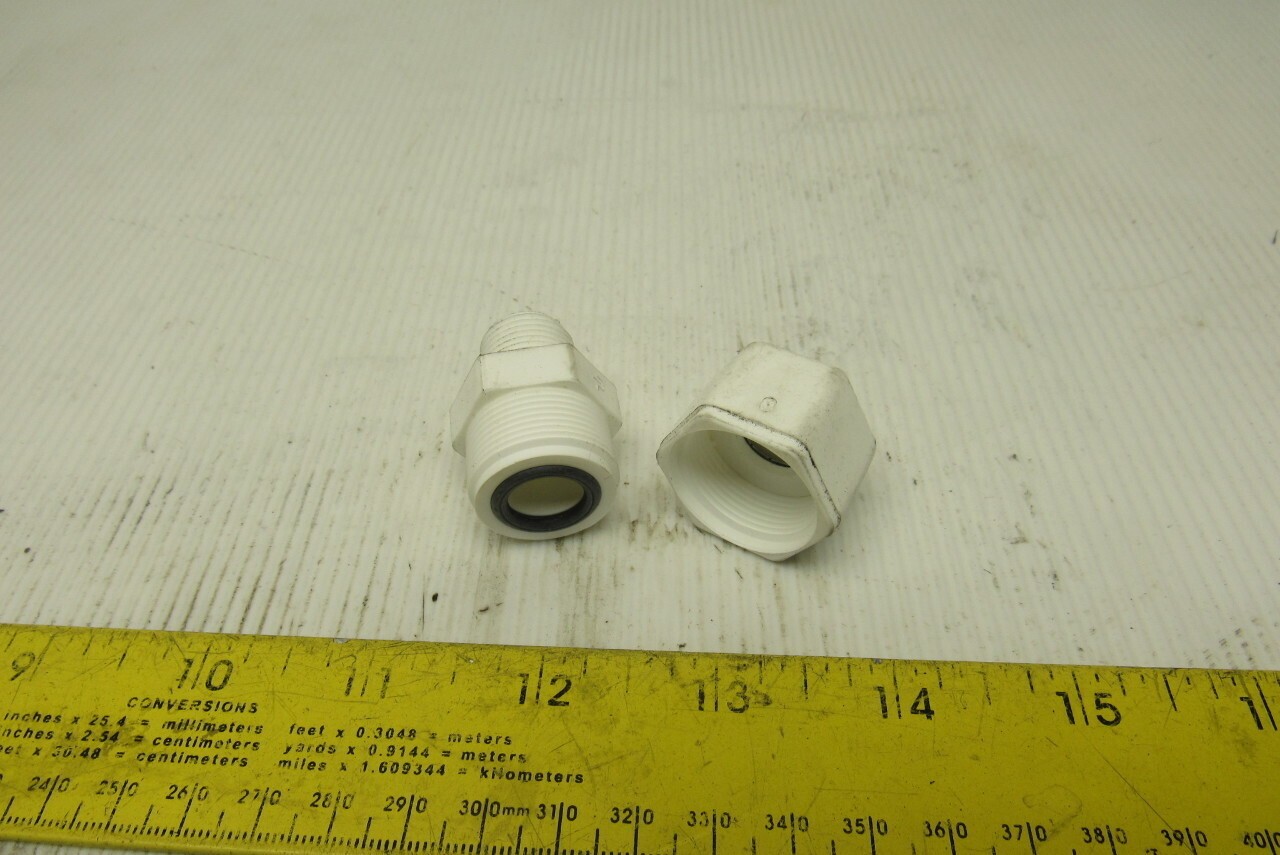 Parflex W8MC6 1/2″ Nylon Compression Tube To 3/8″ Pipe Fittings Lot Of 10