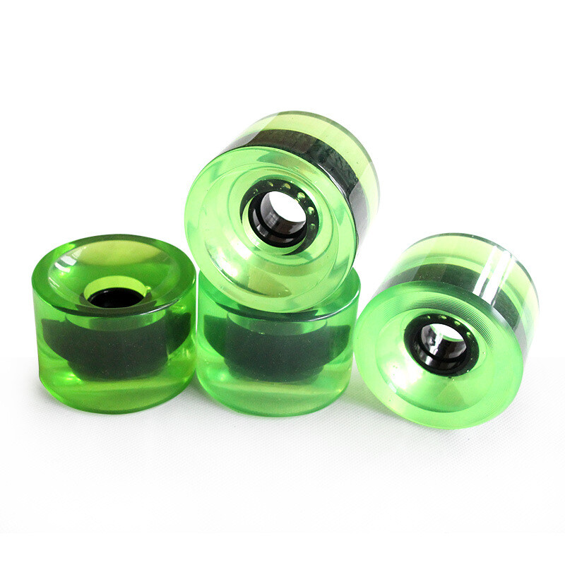 70mm 78A Longboard Wheels Cruiser Wheels Street Skateboard Wheel Clear Green 4pc