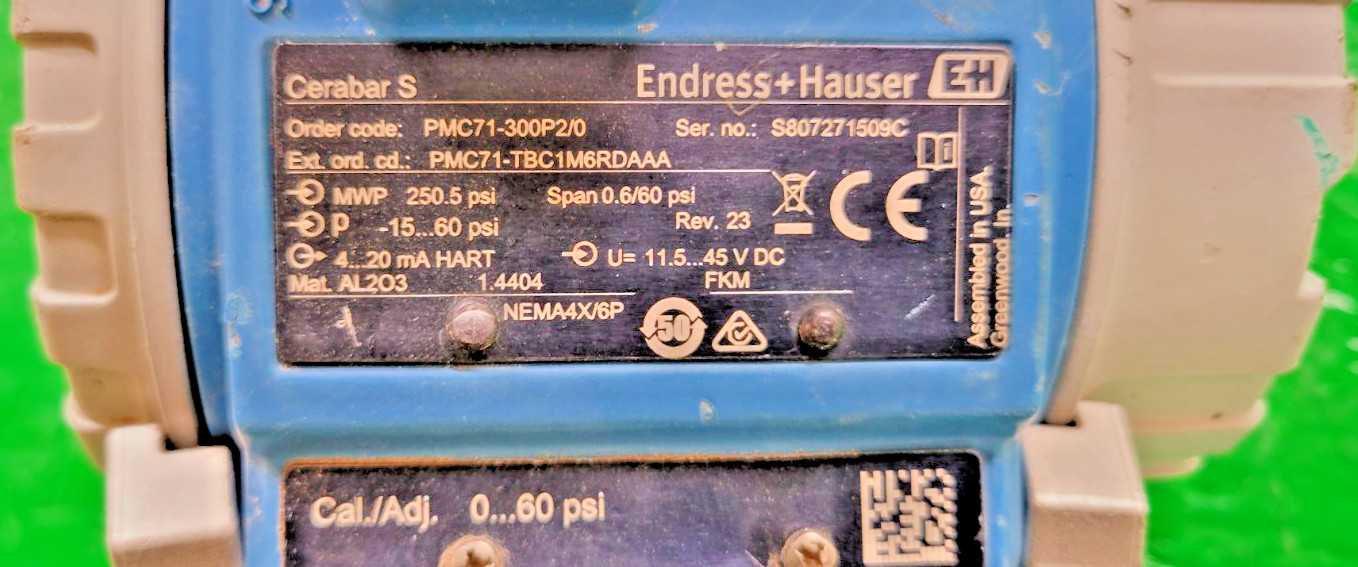 6️⃣ ENDRESS HAUSER CERABAR S PMC71 PSI TRANSMITER PESSCO OFFER 1 G022626-8-9 🗽