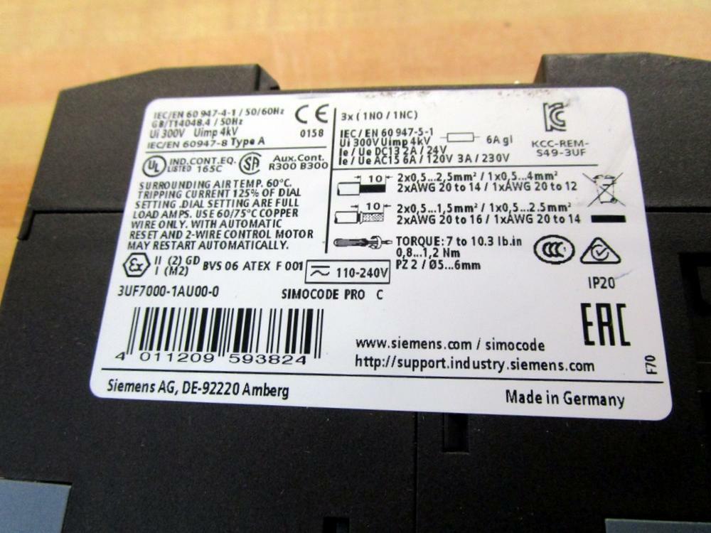 Siemens 3UF7000-1AU00-0 Motor Control