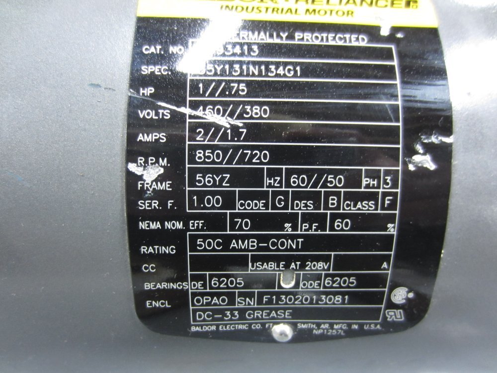 ABB Baldor Reliance 1093413 Motor 109341301 Tested