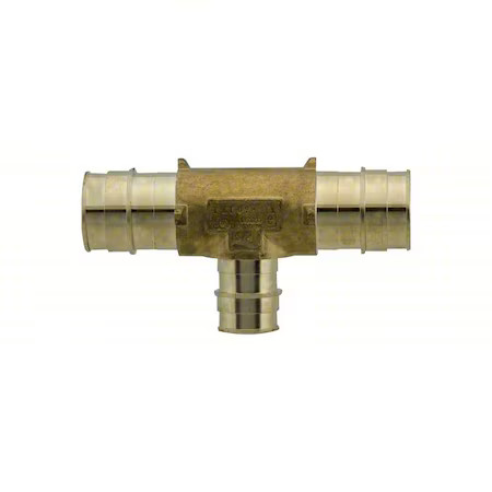 Uponor Lf4707710 Tee, Brass, Barbed3/4In, 3/4In, 1In