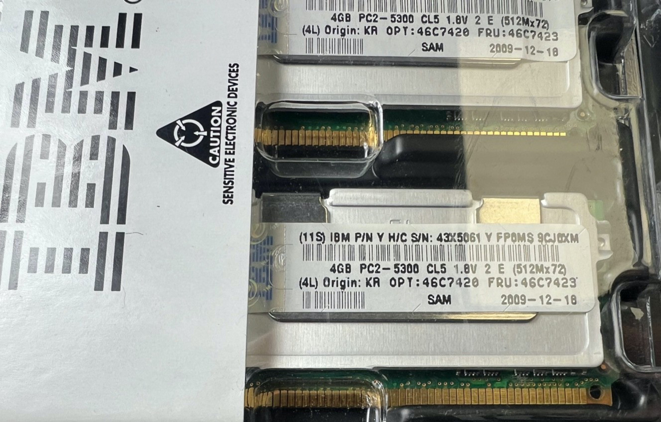 (QTY 4) NEW Samsung 4GB 4Rx8 PC2-5300 M395T5163QZ4-CE68