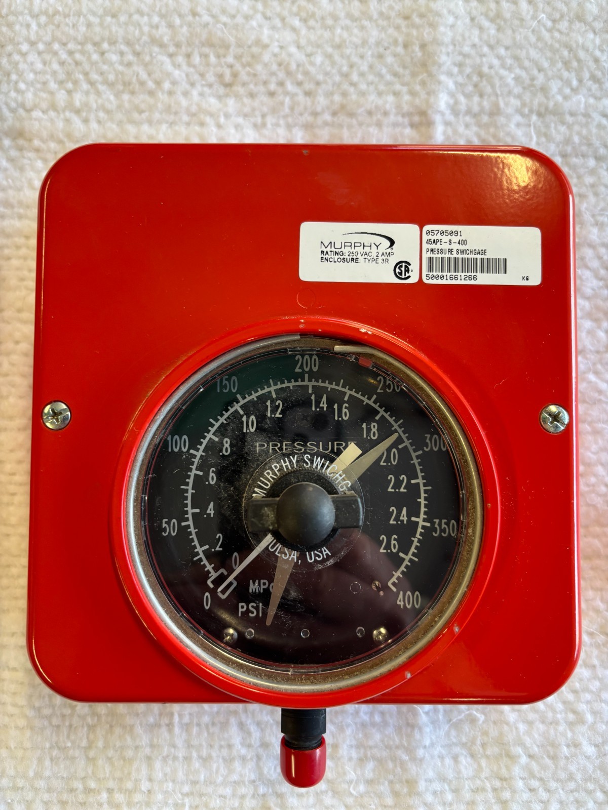 FW Murphy 45APE-S-200 Pressure Swichgage 0-200 PSI NEW H12