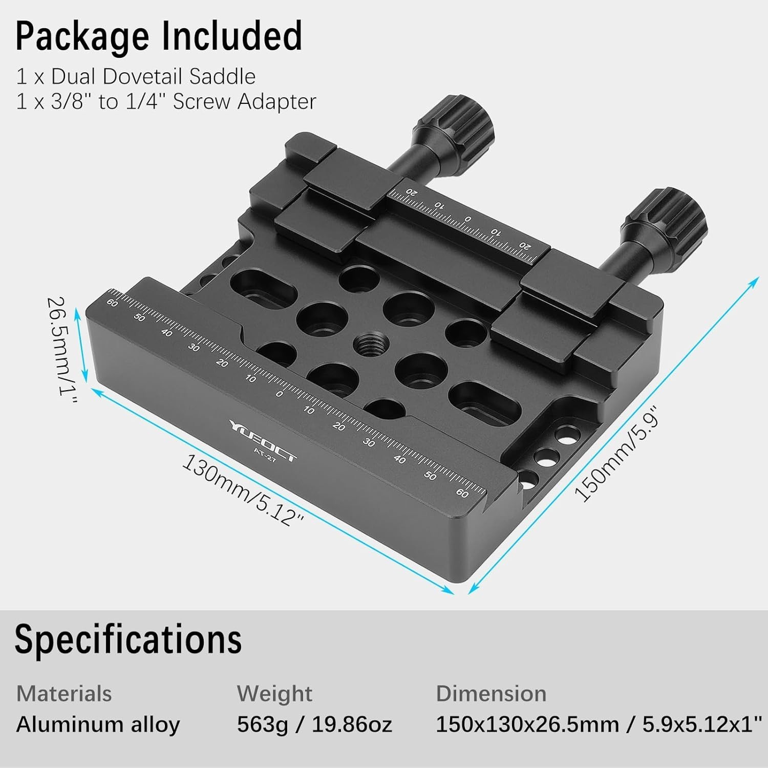 2-in-1 Telescope Dual Dovetail Saddle Clamp Mount for Vixen Losmandy Plates – OT