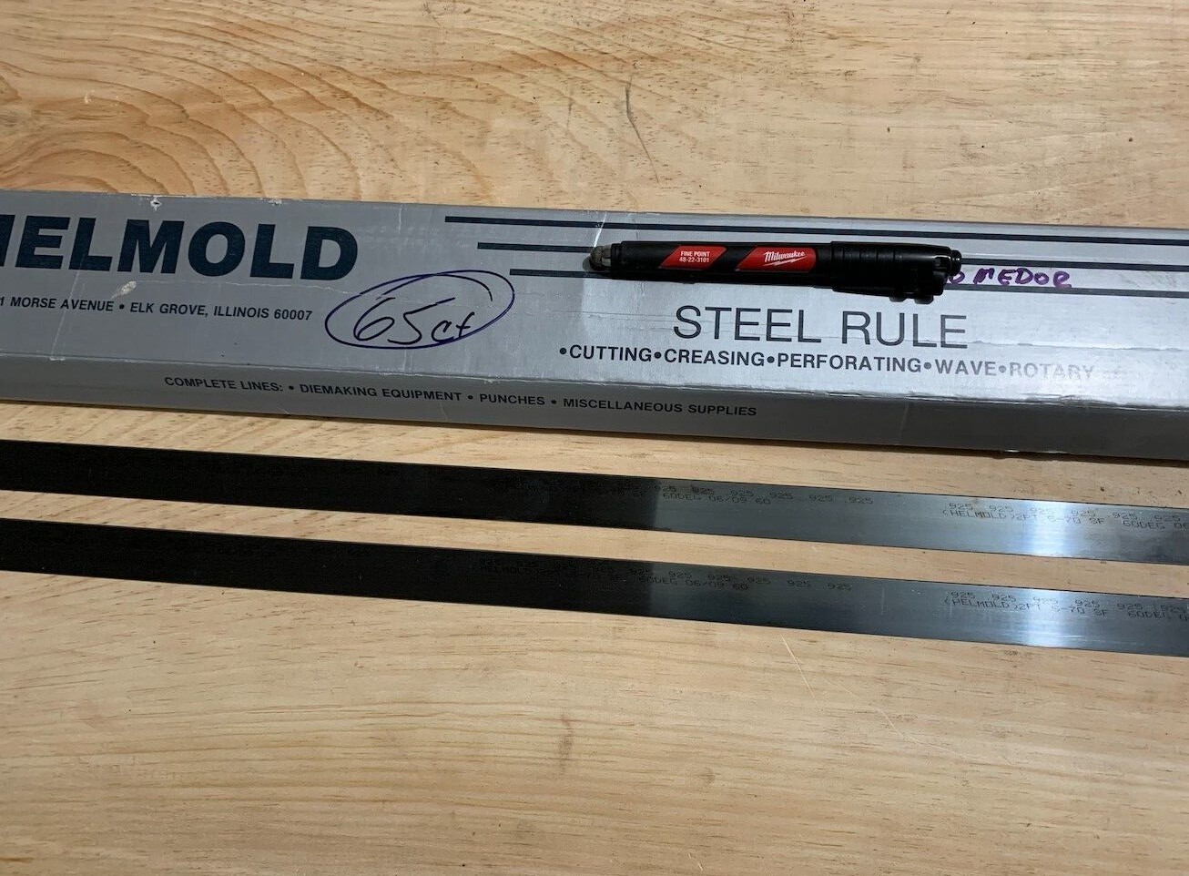 Helmold Steel Rule Die Material 2 PT 60 Degrees .925 30″ Lot of 5 MADE USA NEW