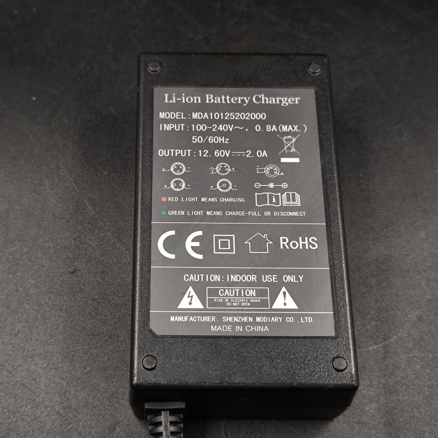 Shenzhen Modiary Co MDA10125202000 Battery Charger 12.60V-2.0A Used Working