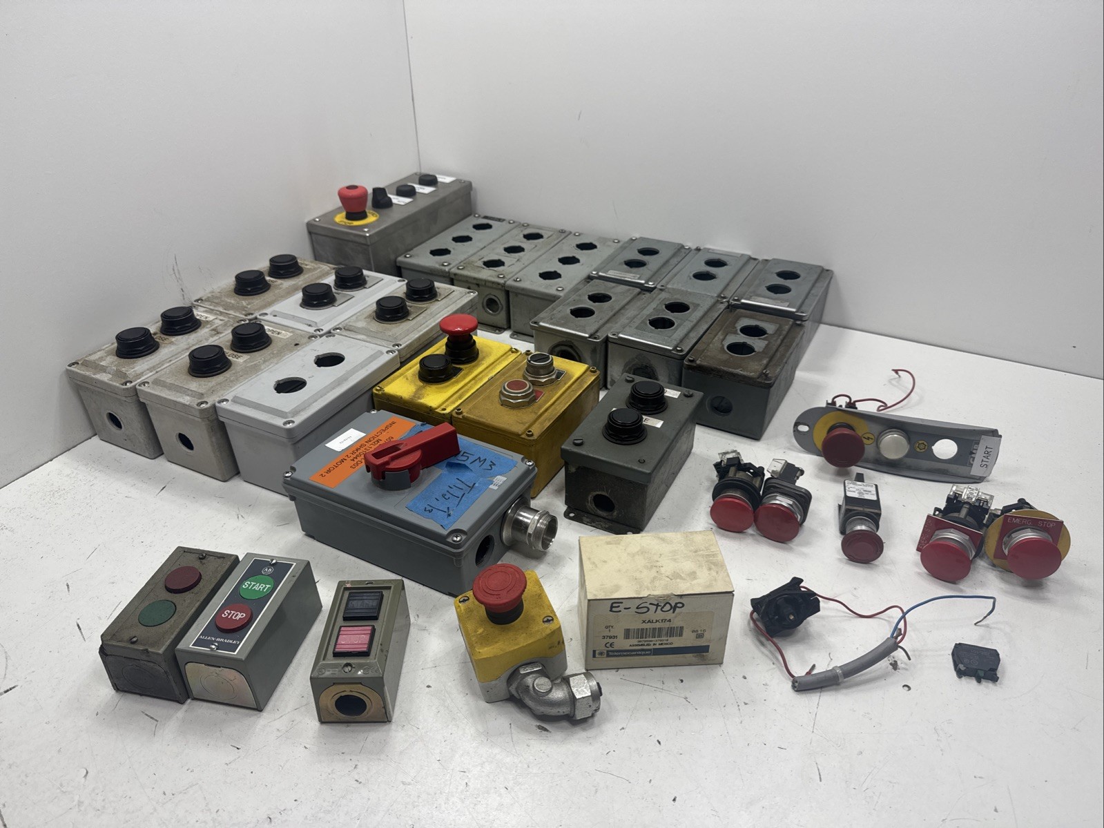 (Qty.22) Allen-Bradley, Hoffman, Stahlin On/Off Push Button Control Enclosures