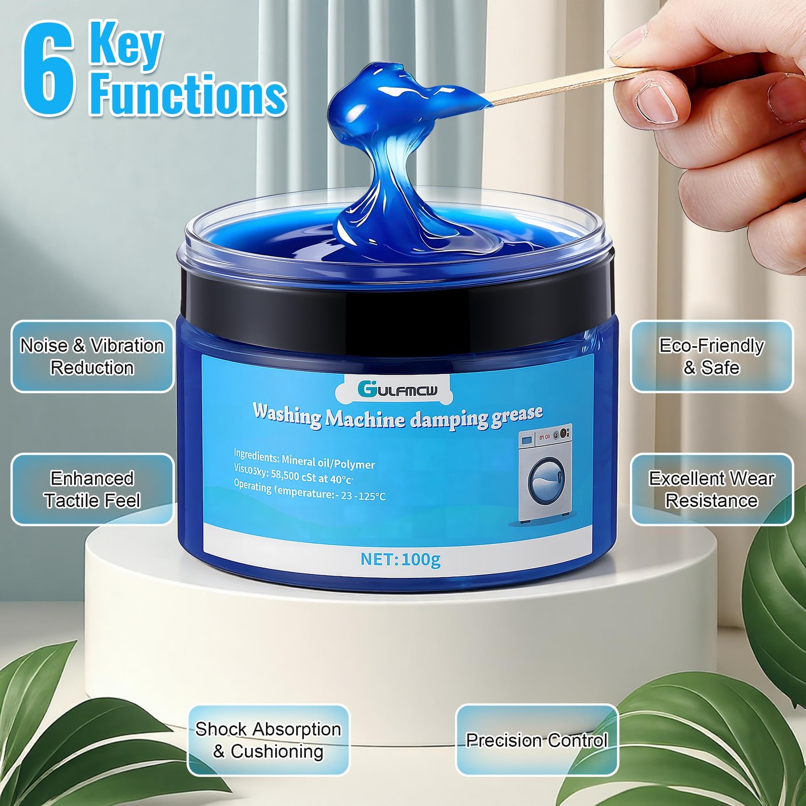 3.5 oz (100g) Washing Machine Damping Grease with 10 Foam Inserts for Suspens…