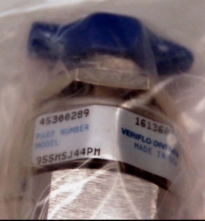 VERIFLO 955MSJ44PM, 45300289, Manual UHP Valve 3/8″ x 3/8″, LOT OF 2 #1654W6