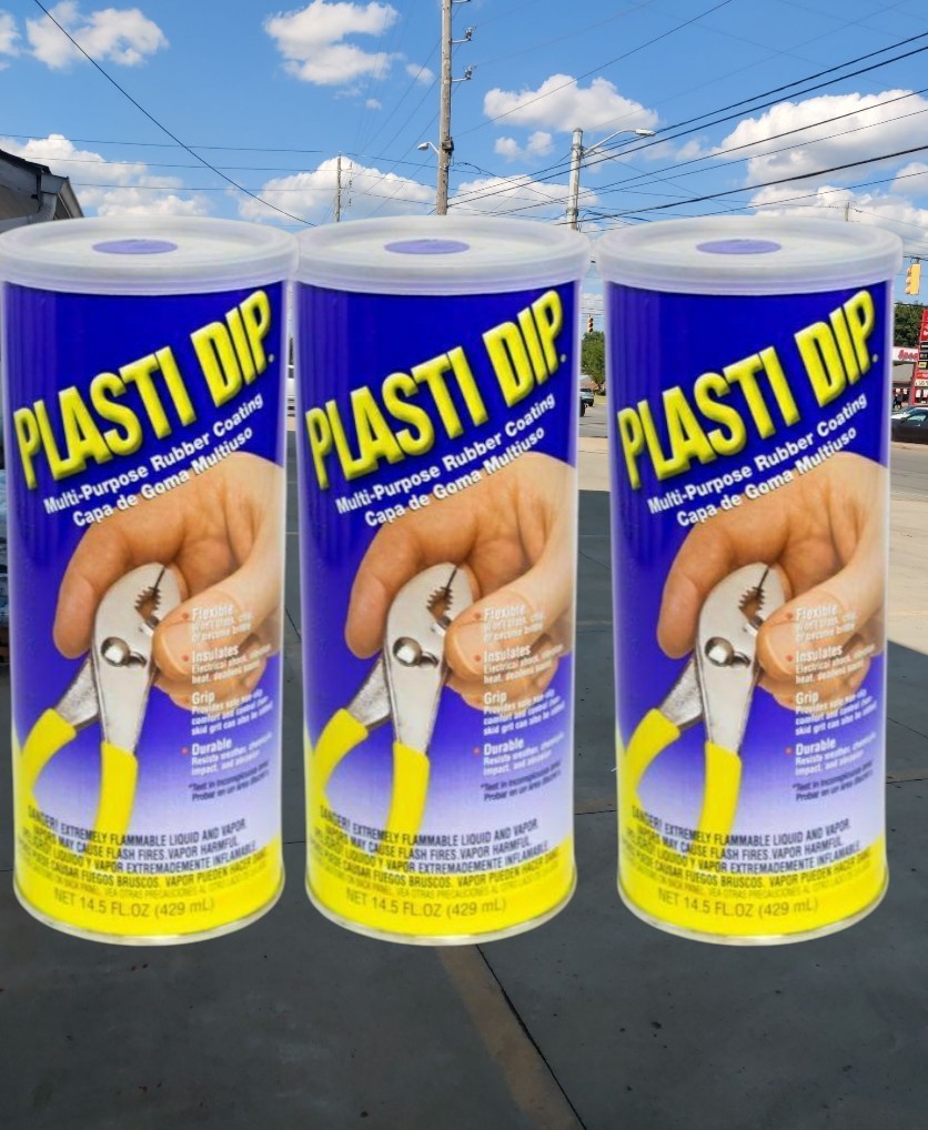 3 Cans Plasti Dip Flat/Matte Blue Multi-Purpose Rubber Coating 14.5 oz Ea
