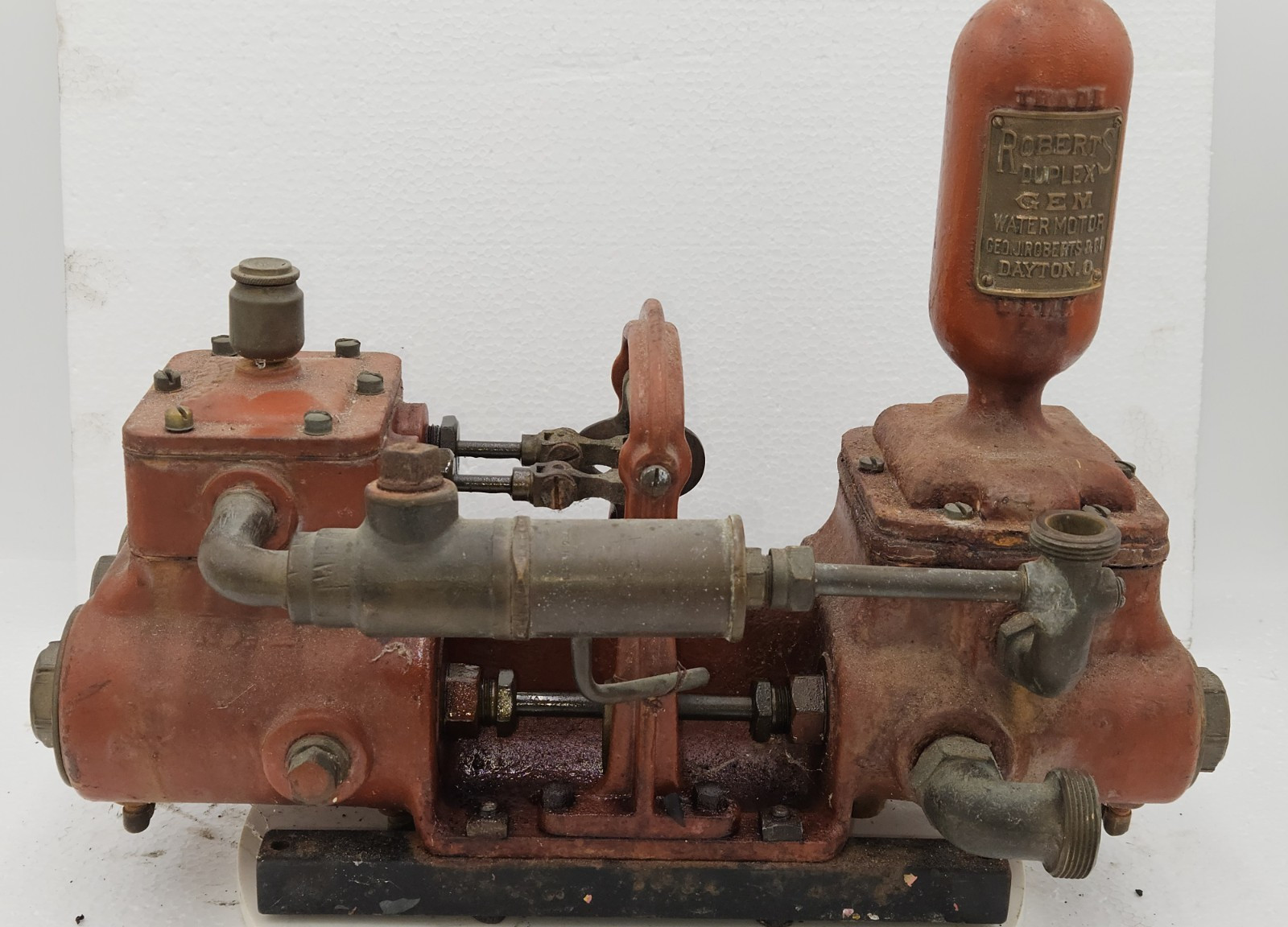Antique Original Roberts Duplex water motor, STEAM PUMP Steam Engine Dayton Ohio