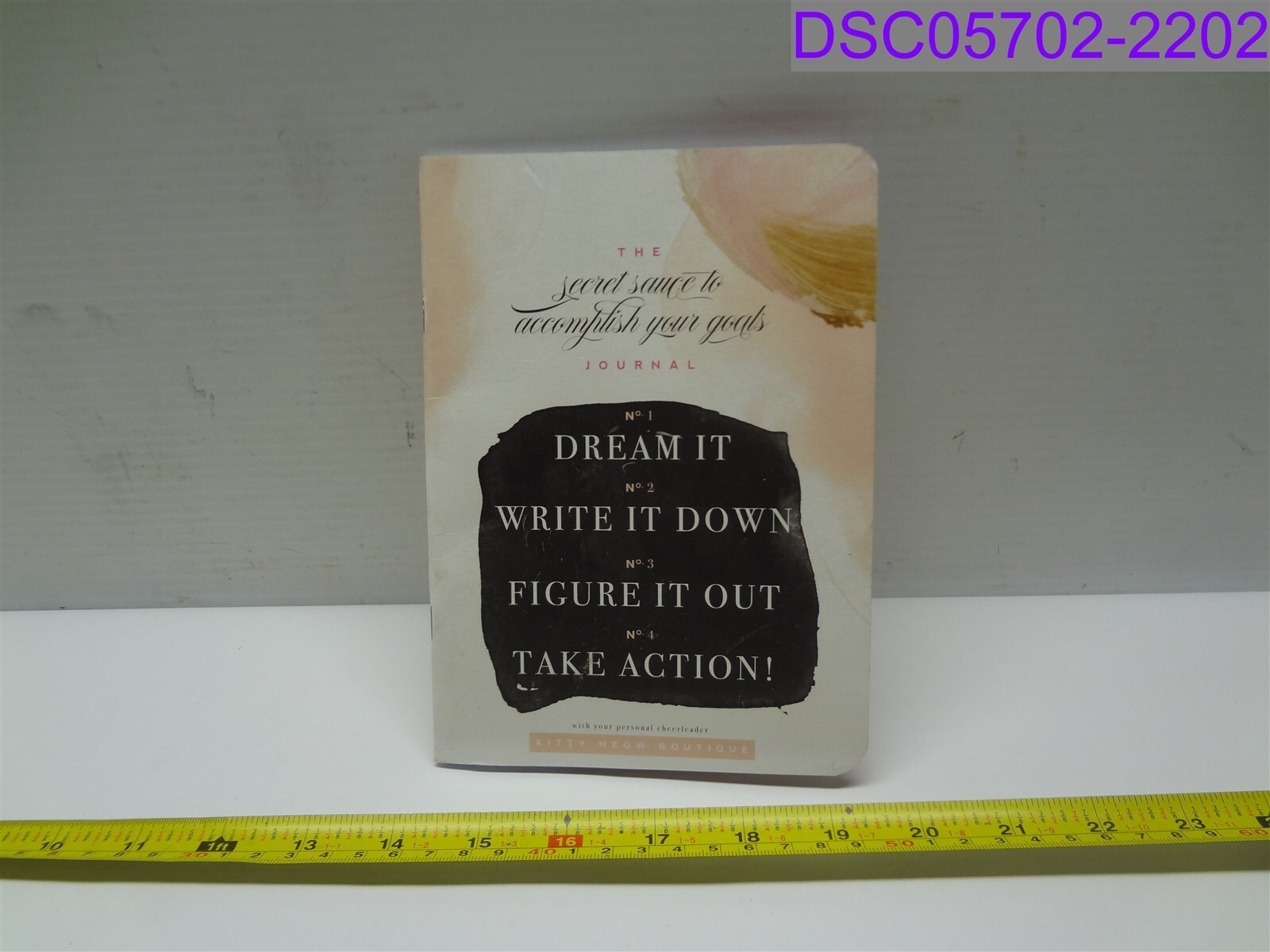 Kitty Meow Secret Sauce & Action Plan Inspirational Notebook Dirty from Handling