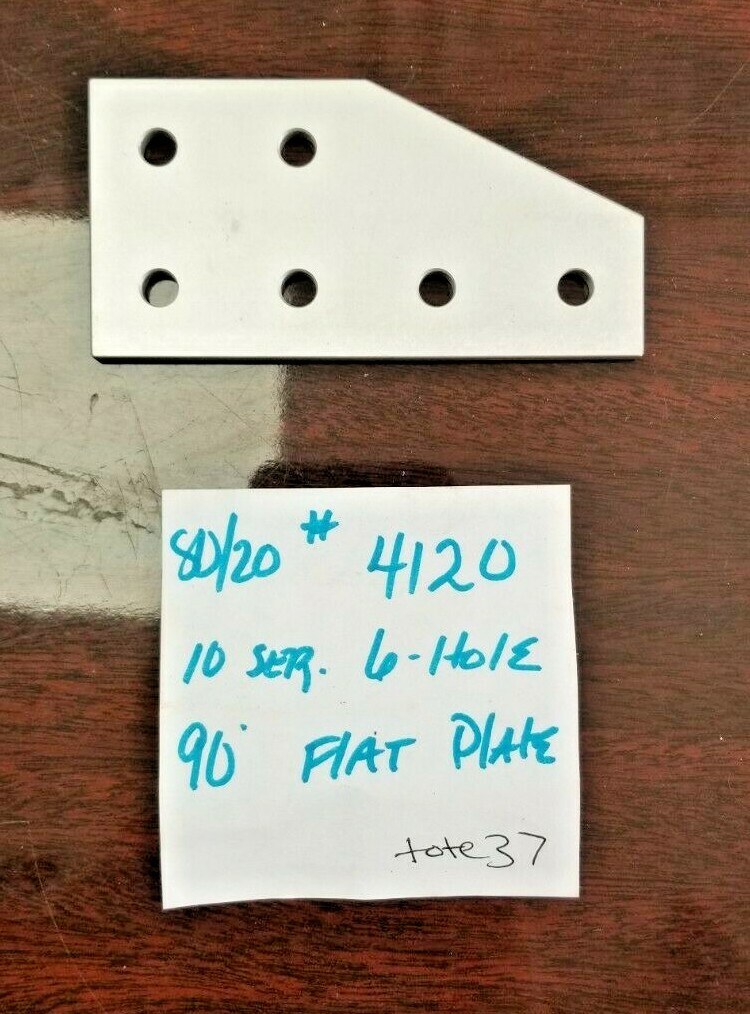 80/20 ALUMINUM 6- HOLE 90° ANGLED FLAT PLATE SERIES 10 # 4120