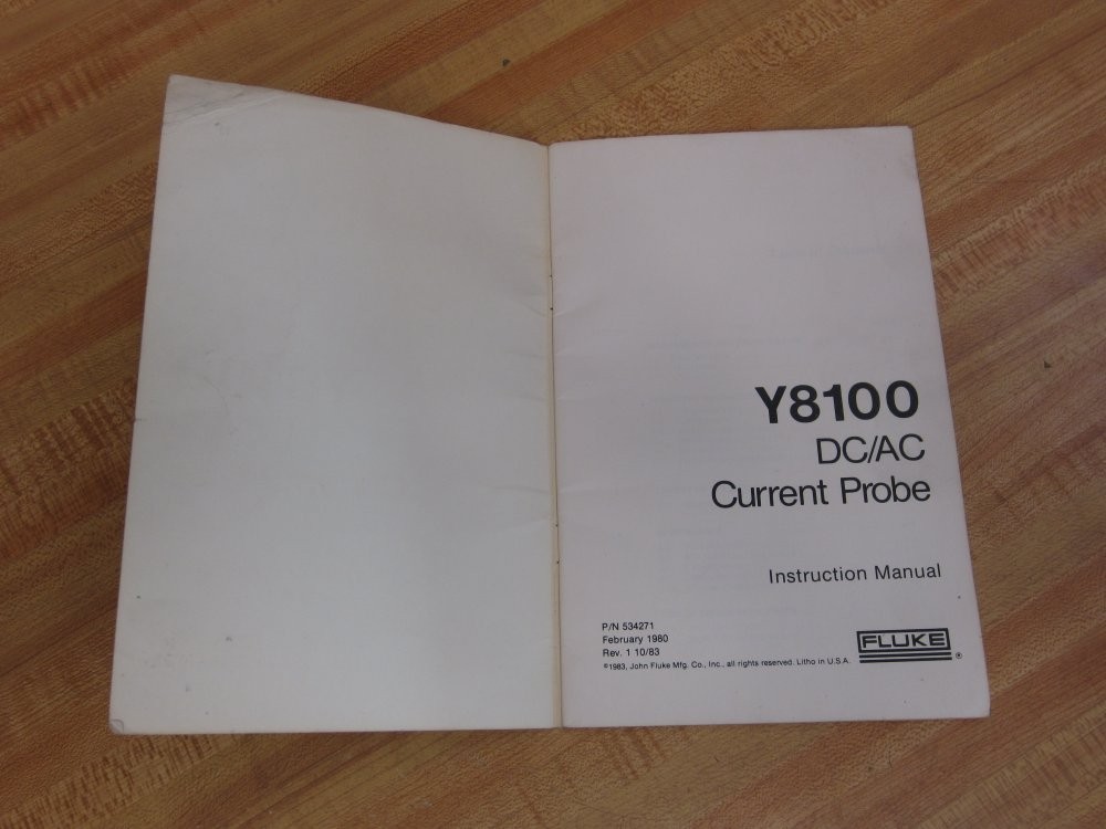 Fluke 534271 Y8100 DC/AC Current Probe Instruction Manual