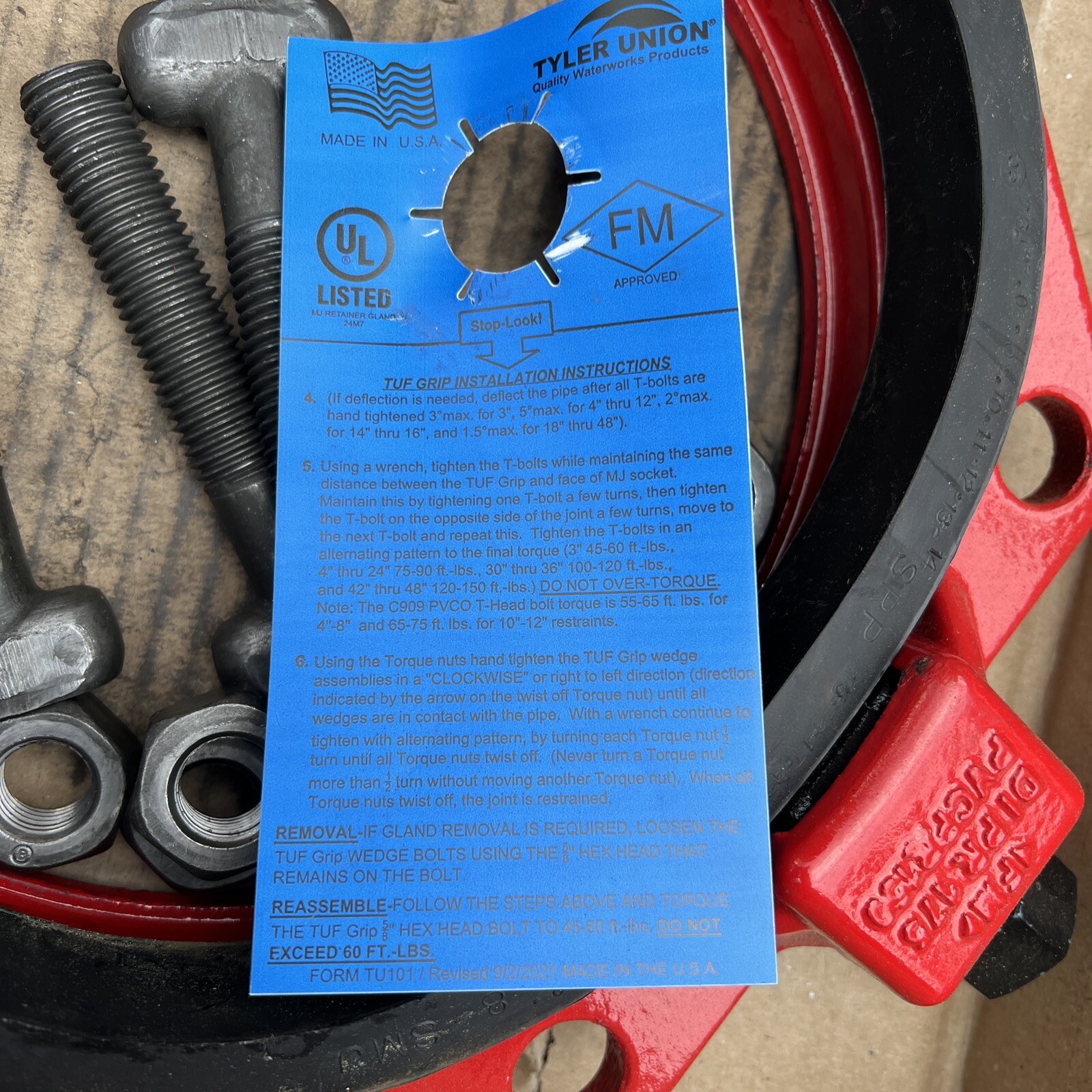 TufGrip PVC Joint Restraint Ductile Kit 8″ w/TLP Gland, Gasket & Nuts/Bolts