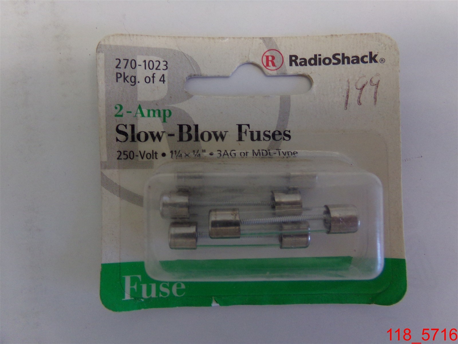 Qty=20 (5 packs of 4) Radio Shack 270-1023 2-Amp Slow-Blow Fuses 250V 3AG or MDI