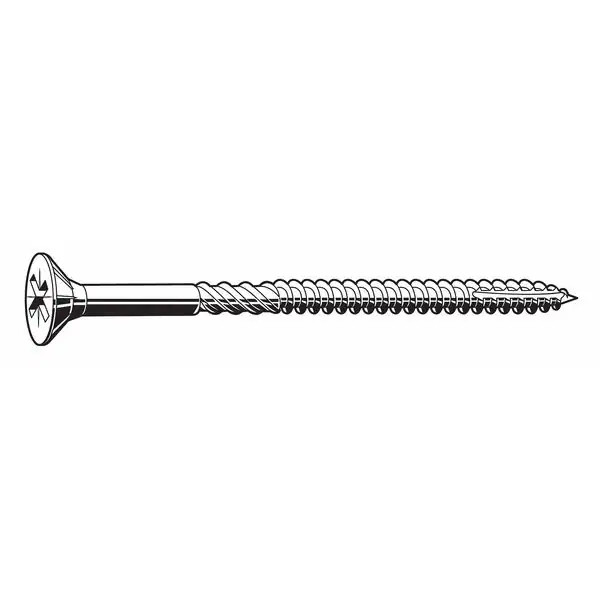Wood Screw, #14, 2 in, Zinc Plated Steel Flat Head Phillips Drive, 200 PK