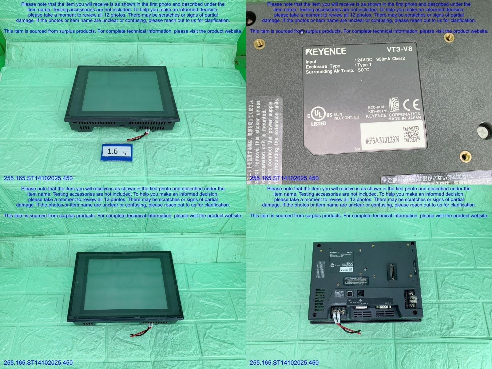 KEYENCE VT3-V8 Color Touch Panel HMI as in photos, sn:123N, DHL.