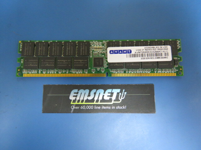 AVANT AVM7256R53C5266K7-NYC Qty of 1 per Lot 2GB DDR REG DIMM 266MHZ SERVER RAM