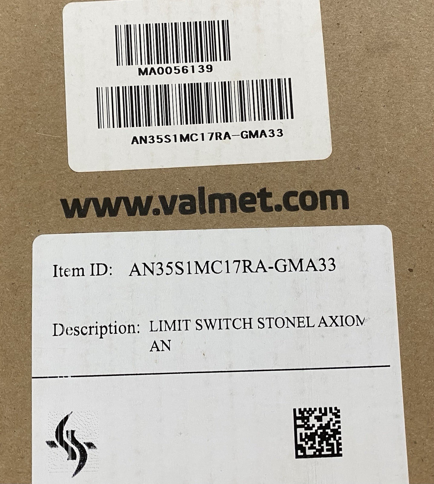Axiom Stonel AN Limit Switch Valve Controller AN35S1MC17RA-GMA33 New In Box