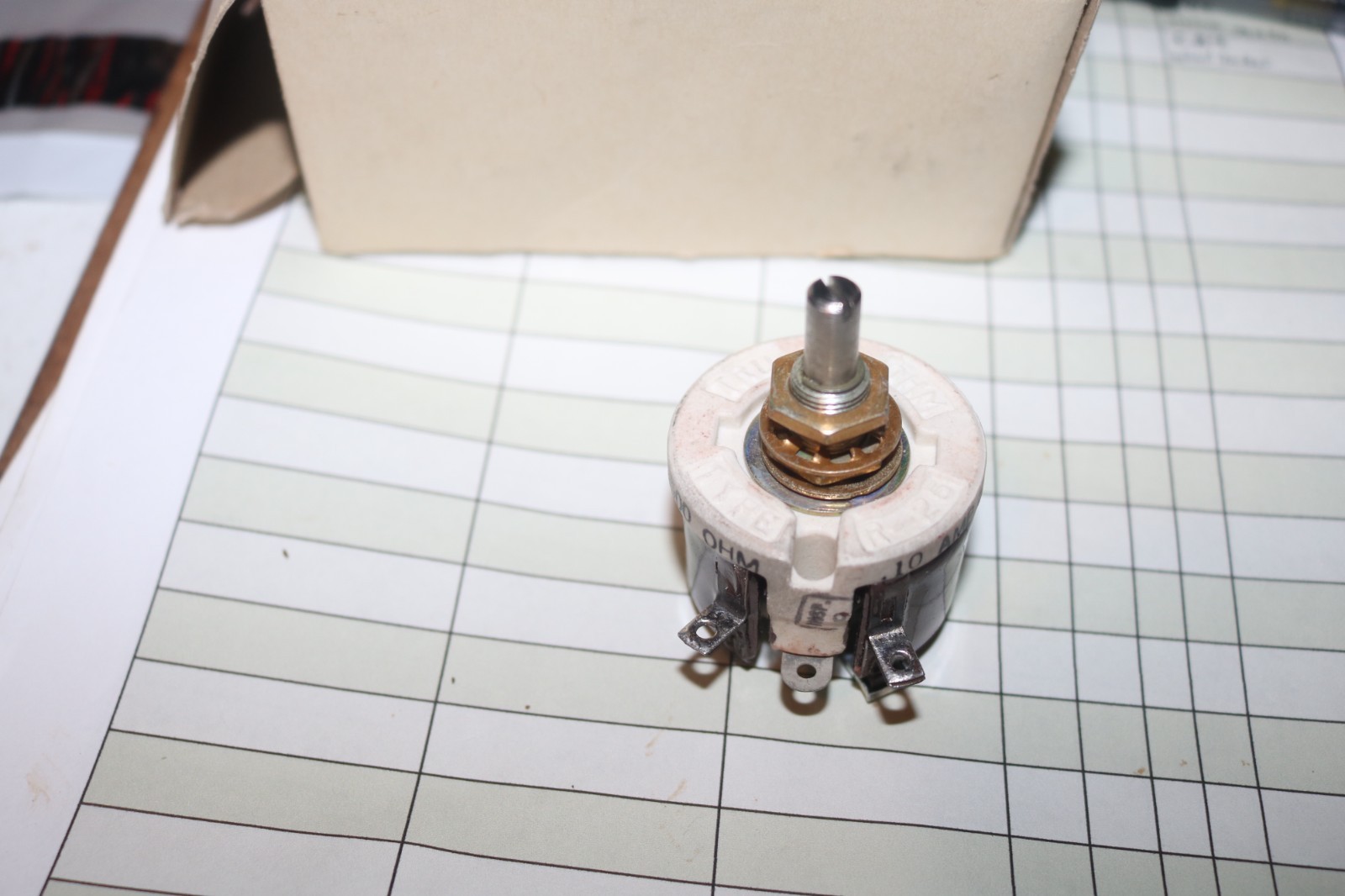 NOS TRU OHM ceramic insulated potentiometer type R-25 2500 OHM 25 W 10 Amp