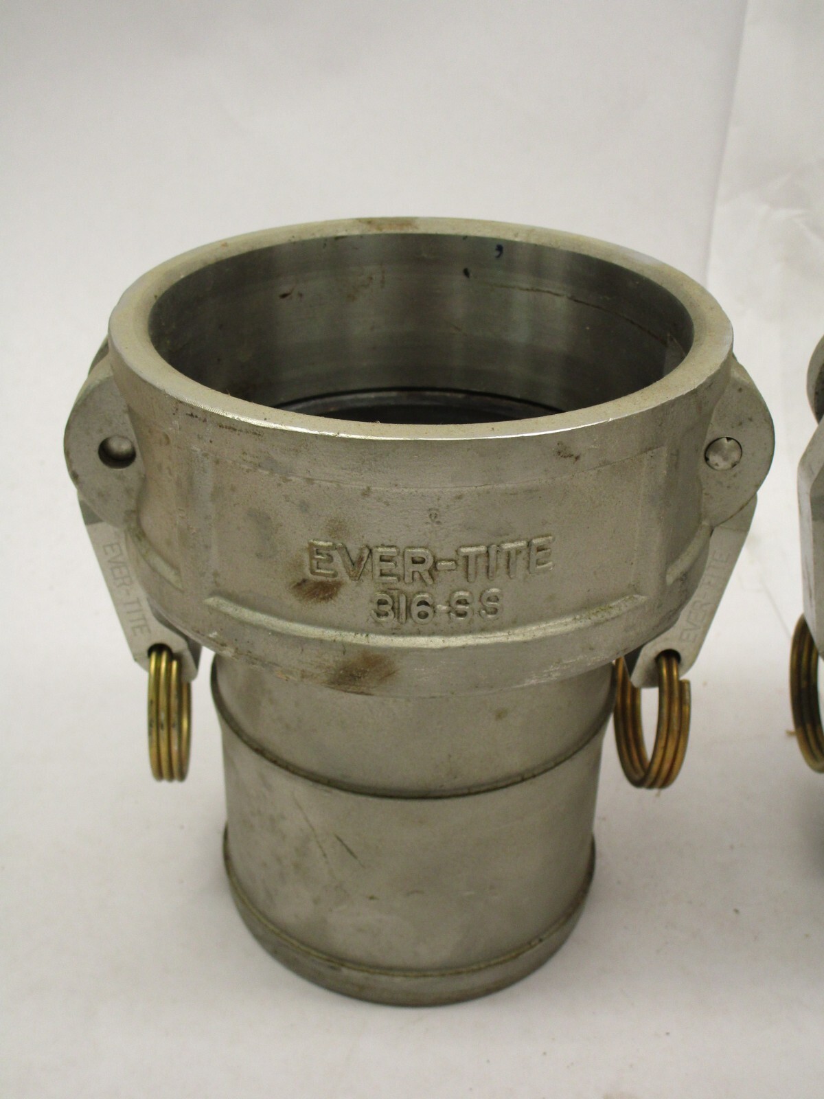 2 Ever-Tite 316-SS 4″ Hose Coupling & 1 cap – UNUSED