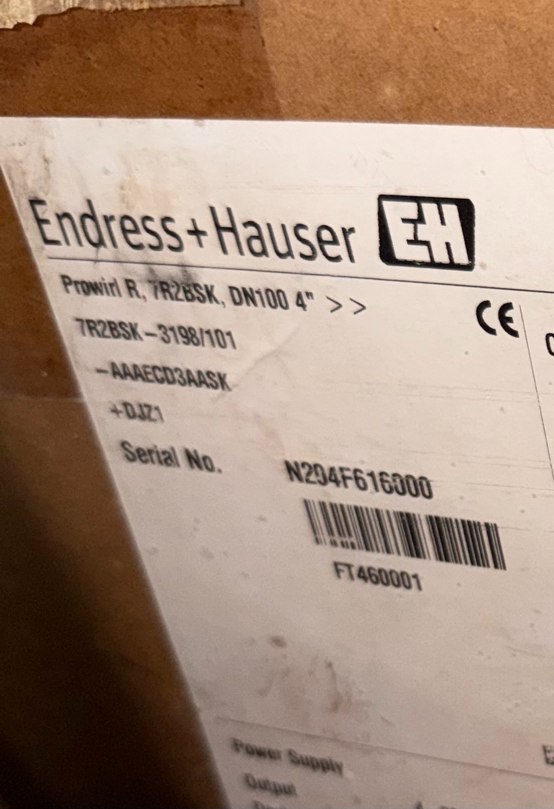 Endress+Hauser Prowirl 200 Flow Meter,7R2BSK-3198/101,DN100 4″,13…35Vdc/2-wire