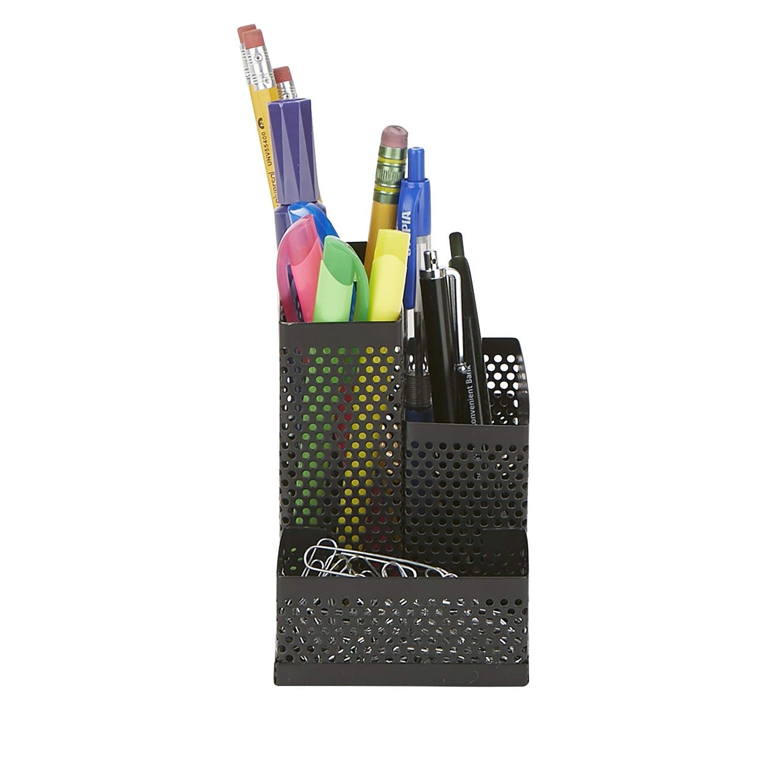 Mind Reader Desk Organizer [4-Compartment, 2-Piece Same Set] – Supplies Black