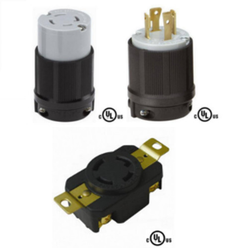 NEMA L15-30 Plug, Connector, and Receptacle Set – Rated for 30A, 250V