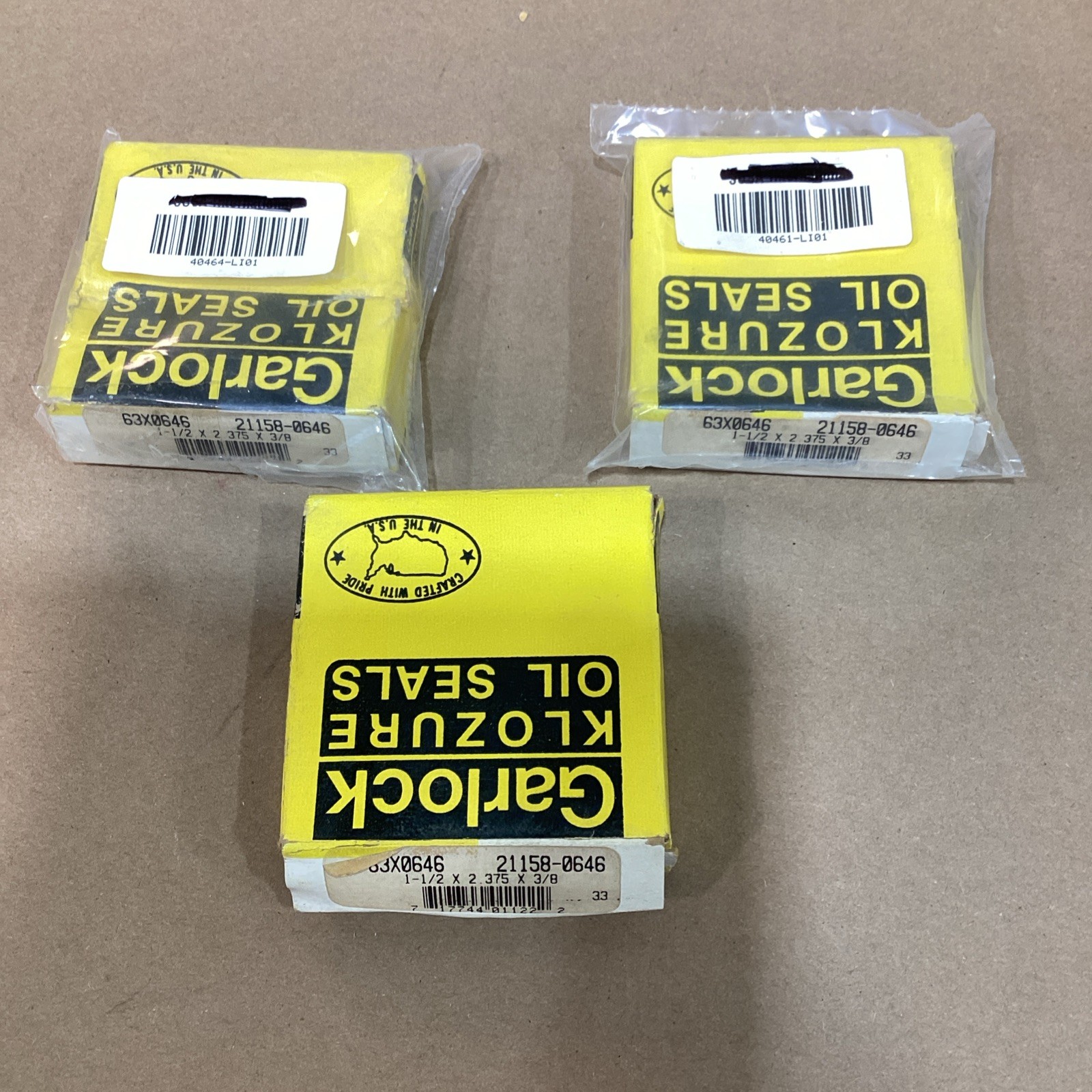 Garlock Klozure Oil Seal 63×0646 21158-0646 1 -1/2″ x 2.375″ x 3/8″ (LOT OF 3)