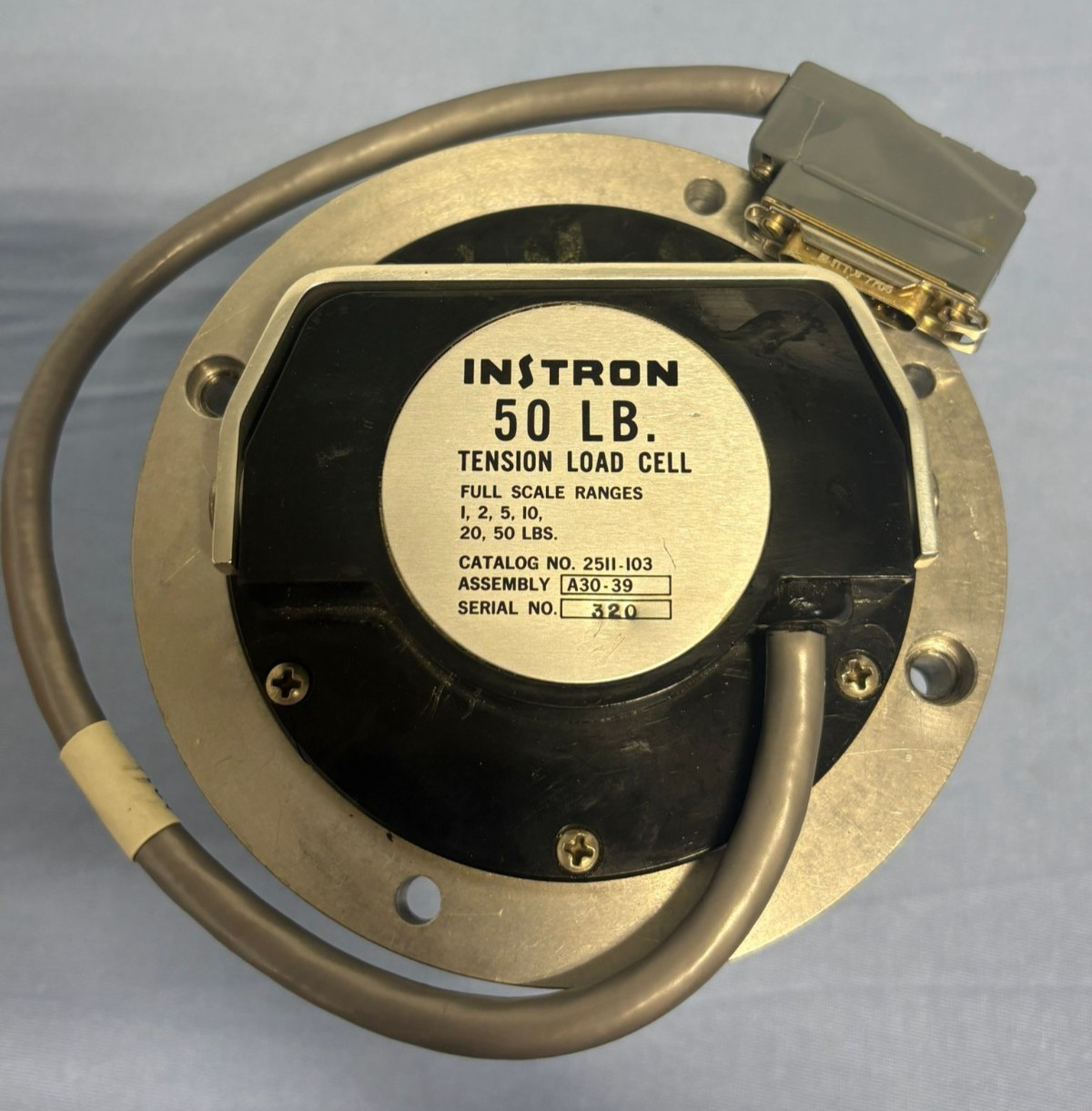 INSTRON 50 LB. FS Ranges 1, 2, 5, 10, 20, 50 Tension Load Cell A30-39, 2511-103